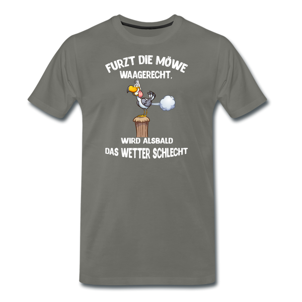 Herren Premium T-Shirt FURZT DIE MÖWE WAAGERECHT - Asphalt