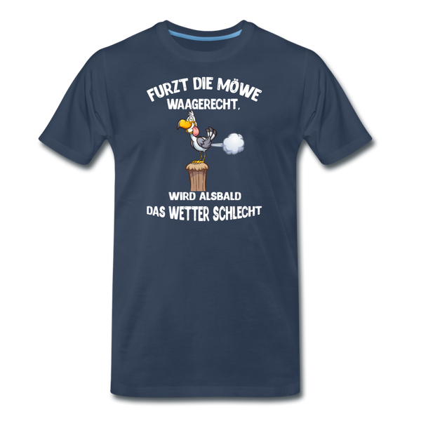 Herren Premium T-Shirt FURZT DIE MÖWE WAAGERECHT - Navy