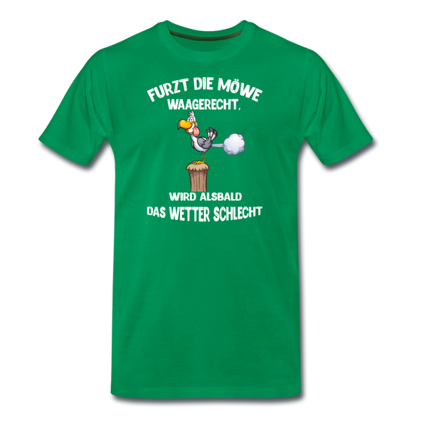 Herren Premium T-Shirt FURZT DIE MÖWE WAAGERECHT - Kelly Green