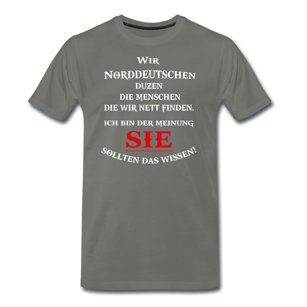 Herren  Premium T-Shirt DUZEN NORDDEUTSCH - Asphalt