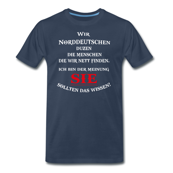 Herren  Premium T-Shirt DUZEN NORDDEUTSCH - Navy