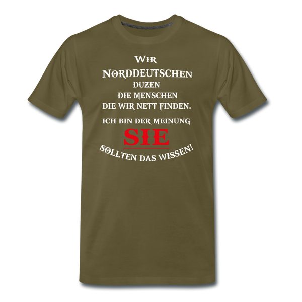 Herren  Premium T-Shirt DUZEN NORDDEUTSCH - Khaki