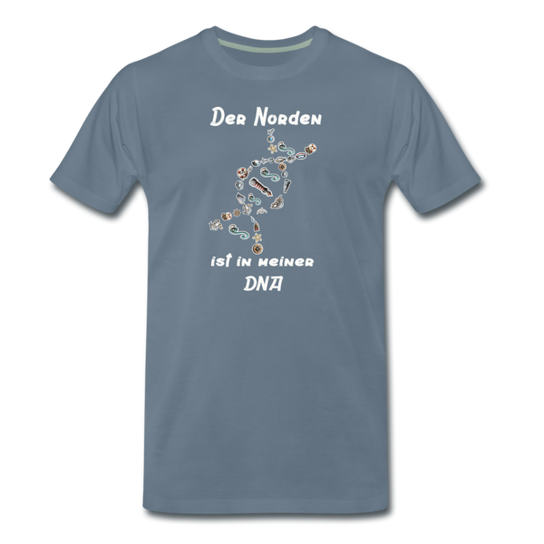 Herren Premium T-Shirt DER NORDEN IST IN MEINER DNA - Blaugrau