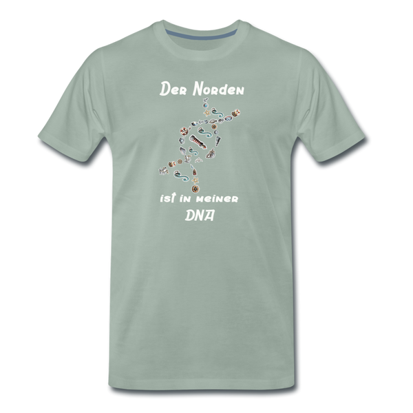 Herren Premium T-Shirt DER NORDEN IST IN MEINER DNA - Graugrün