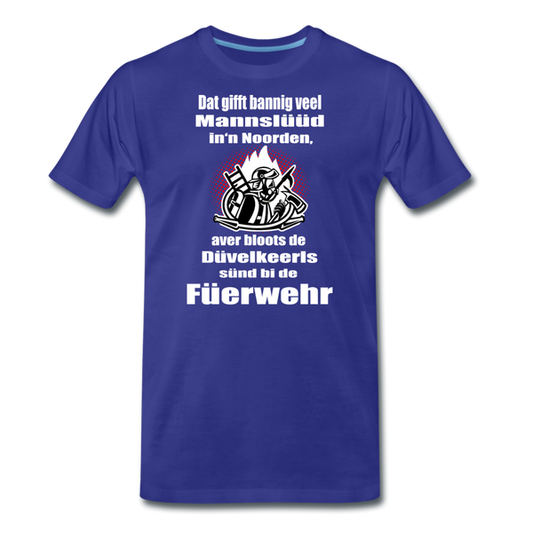 Herren Premium T-Shirt DÜVELKEERLS FEUERWEHR - Königsblau