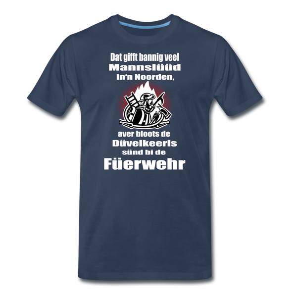 Herren Premium T-Shirt DÜVELKEERLS FEUERWEHR - Navy
