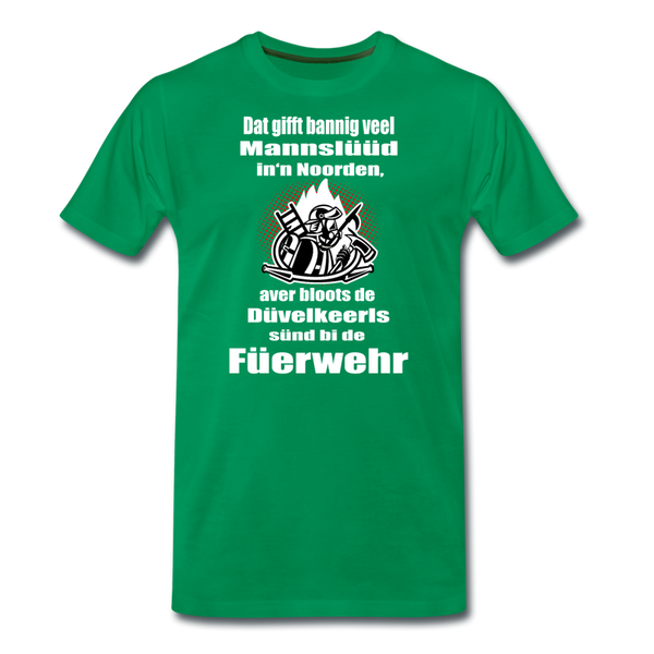 Herren Premium T-Shirt DÜVELKEERLS FEUERWEHR - Kelly Green