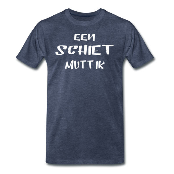 Herren  Premium T-Shirt  EEN SCHIET MUTT IK - Blau meliert