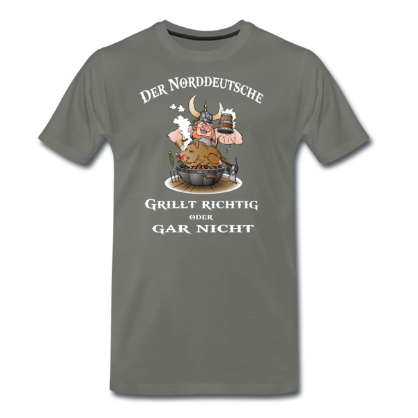 Herren Premium T-Shirt DER NORDDEUTSCHE GRILLT - Asphalt