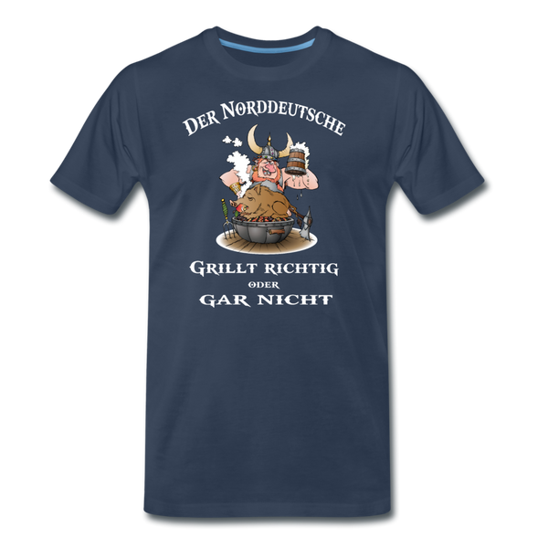Herren Premium T-Shirt DER NORDDEUTSCHE GRILLT - Navy