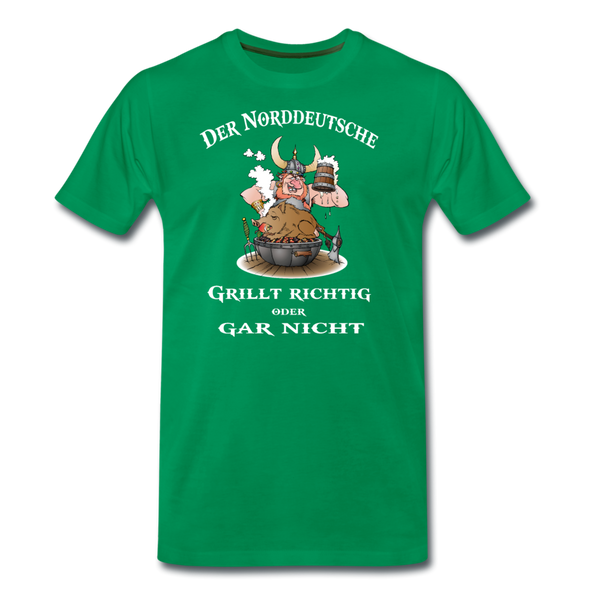 Herren Premium T-Shirt DER NORDDEUTSCHE GRILLT - Kelly Green