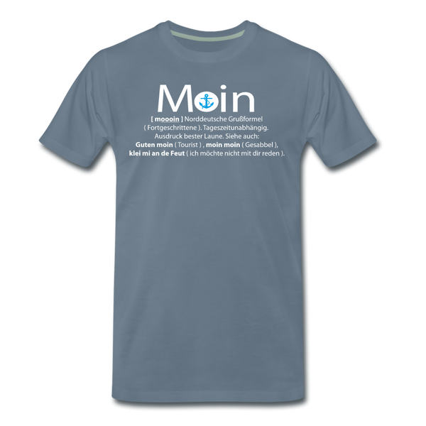 Herren Premium T-Shirt GUTEN MOIN - Blaugrau