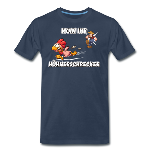 Herren Premium T-Shirt MOIN IHR HÜHNERSCHRECKER - Navy