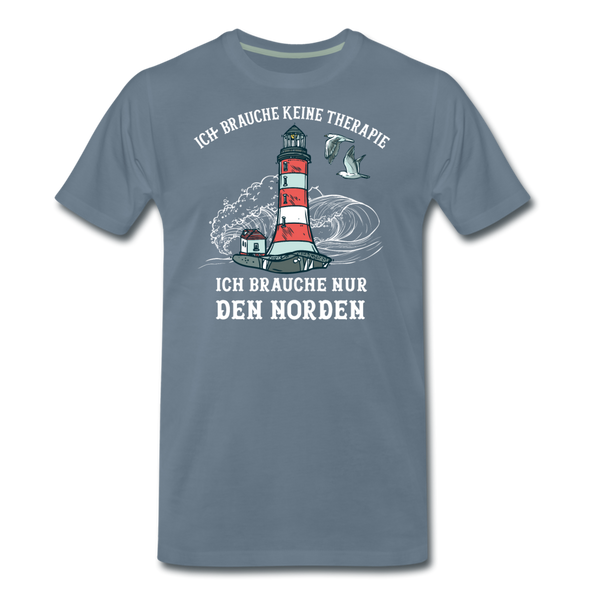 Herren Premium T-Shirt THERAPIE NORDEN - Blaugrau