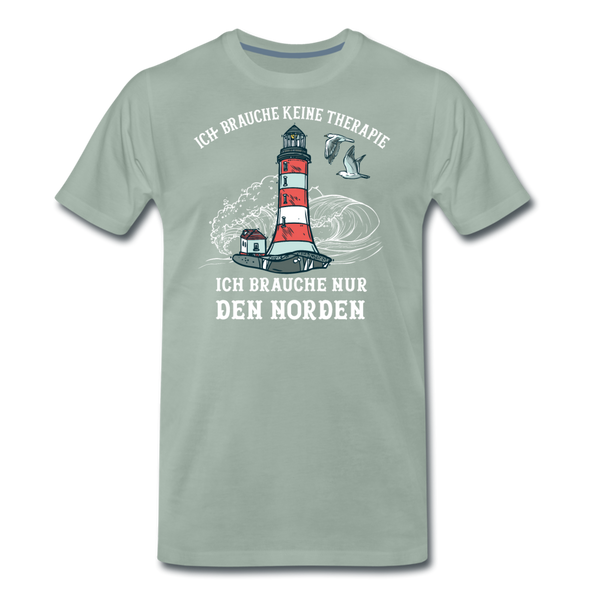 Herren Premium T-Shirt THERAPIE NORDEN - Graugrün