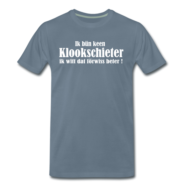 Herren Premium T-Shirt KLOOKSCHIETER - Blaugrau