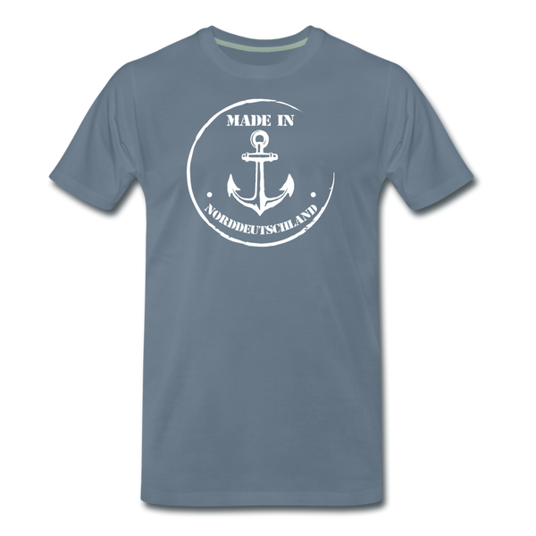 Herren Premium T-Shirt MADE IN NORDDEUTSCHLAND ANKER - Blaugrau