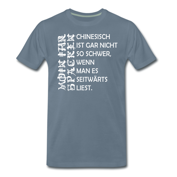 Herren Premium T-Shirt SPACKEN CHINESISCH - Blaugrau