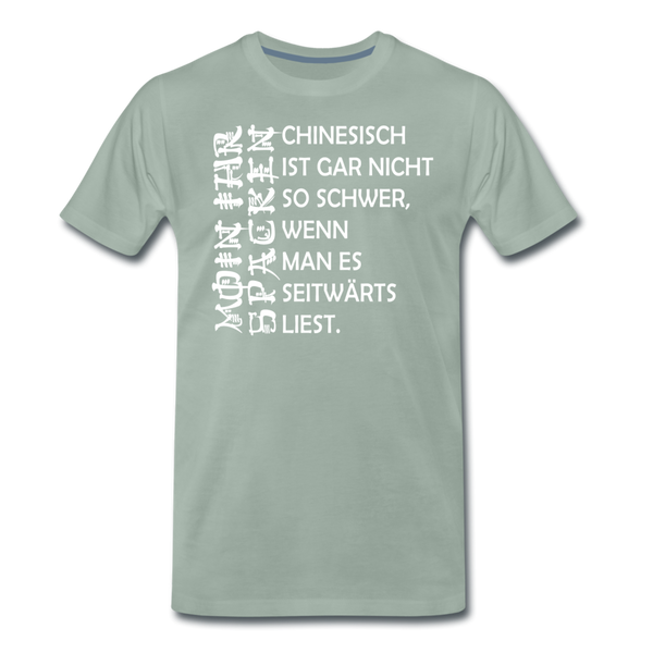 Herren Premium T-Shirt SPACKEN CHINESISCH - Graugrün