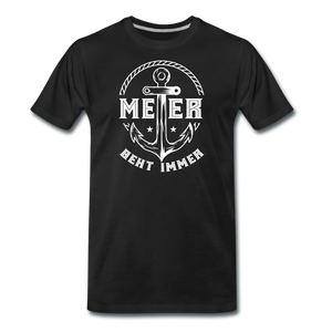 Herren Premium T-Shirt MEER GEHT IMMER ANKER - Schwarz