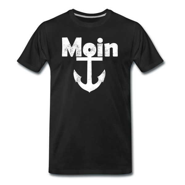 Herren Premium T-Shirt MOIN ANKER WEIß - Schwarz