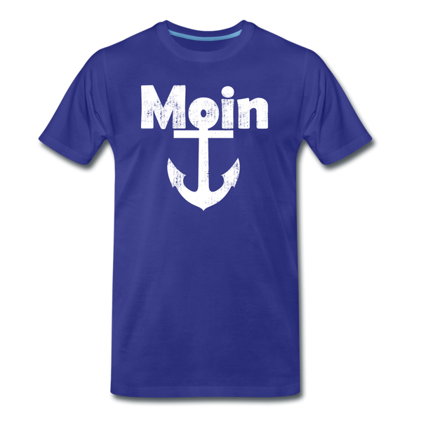 Herren Premium T-Shirt MOIN ANKER WEIß - Königsblau