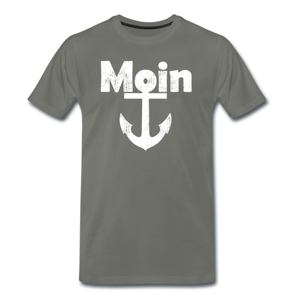 Herren Premium T-Shirt MOIN ANKER WEIß - Asphalt