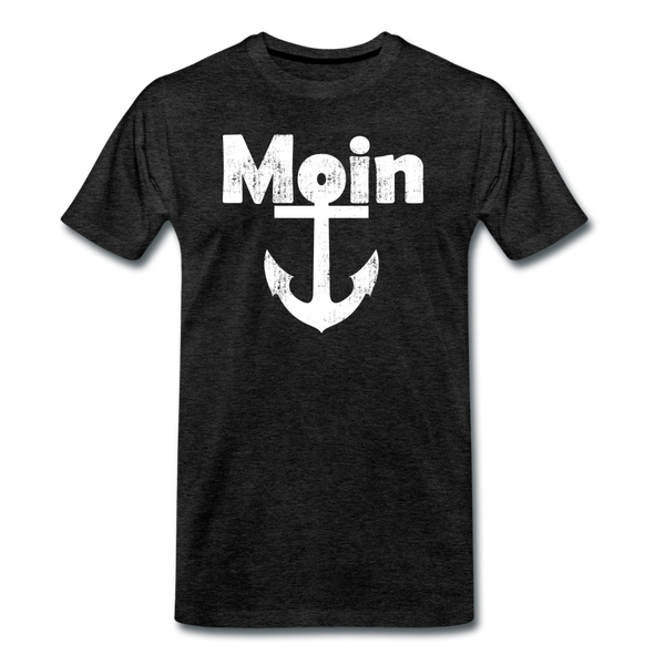 Herren Premium T-Shirt MOIN ANKER WEIß - Anthrazit