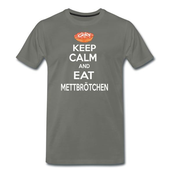 Herren Premium T-Shirt KEEP CALM AND EAT METTBRÖTCHEN - Asphalt