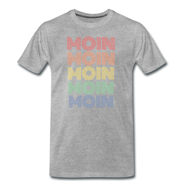 Herren  Premium T-Shirt MOIN 70er / 80er PARTY STYLE - Grau meliert