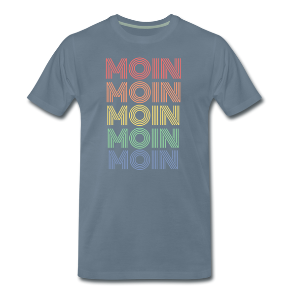 Herren  Premium T-Shirt MOIN 70er / 80er PARTY STYLE - Blaugrau
