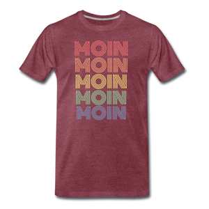Herren  Premium T-Shirt MOIN 70er / 80er PARTY STYLE - Bordeauxrot meliert