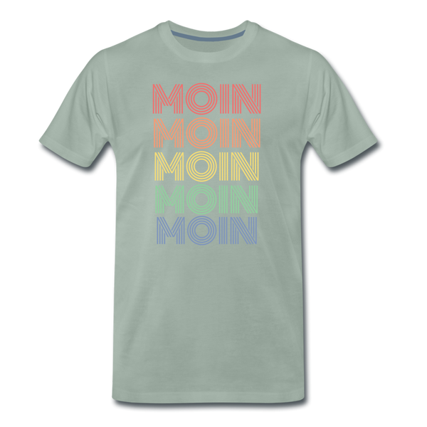 Herren  Premium T-Shirt MOIN 70er / 80er PARTY STYLE - Graugrün