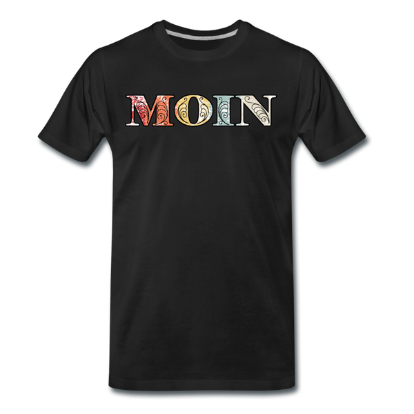 Herren Premium T-Shirt MOIN RETRO BUNT - Schwarz