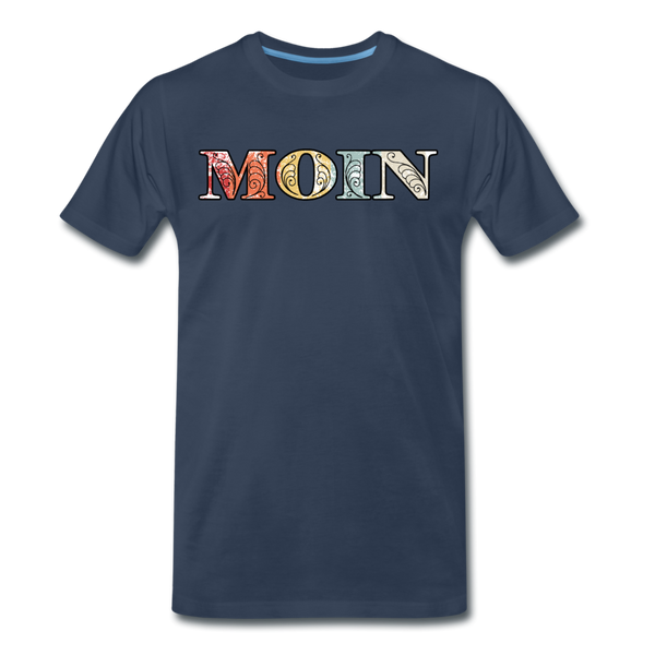 Herren Premium T-Shirt MOIN RETRO BUNT - Navy
