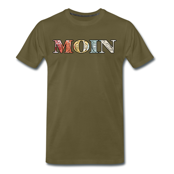 Herren Premium T-Shirt MOIN RETRO BUNT - Khaki