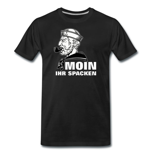Herren Premium T-Shirt MOIN IHR SPACKEN MATROSE - Schwarz