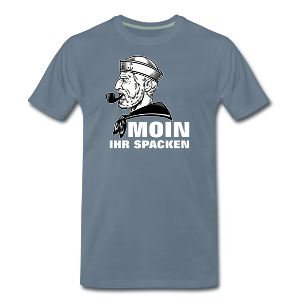 Herren Premium T-Shirt MOIN IHR SPACKEN MATROSE - Blaugrau