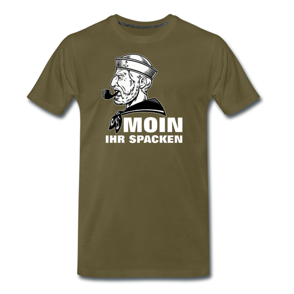 Herren Premium T-Shirt MOIN IHR SPACKEN MATROSE - Khaki