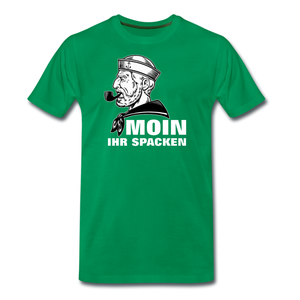 Herren Premium T-Shirt MOIN IHR SPACKEN MATROSE - Kelly Green