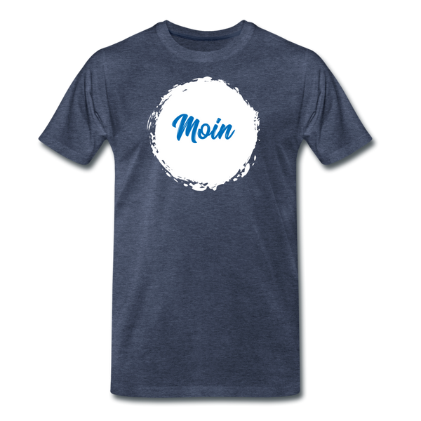 Herren Premium T-Shirt MOIN NAUTISCH - Blau meliert