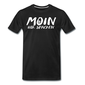 Herren Premium T-Shirt MOIN IHR SPACKEN - Schwarz