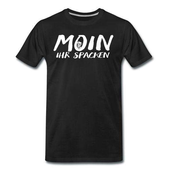Herren Premium T-Shirt MOIN IHR SPACKEN - Schwarz