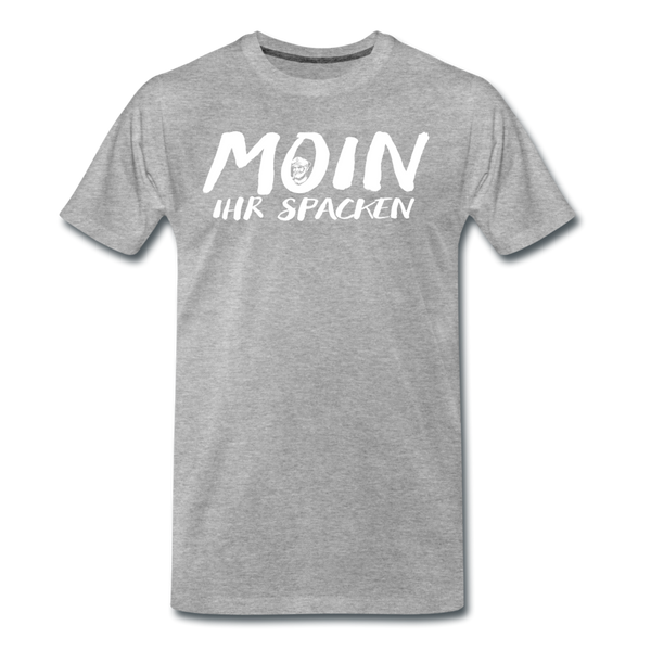 Herren Premium T-Shirt MOIN IHR SPACKEN - Grau meliert