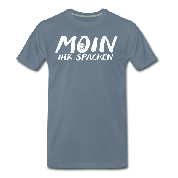 Herren Premium T-Shirt MOIN IHR SPACKEN - Blaugrau
