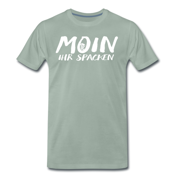 Herren Premium T-Shirt MOIN IHR SPACKEN - Graugrün