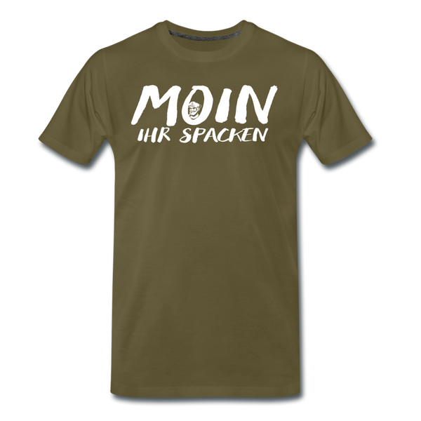 Herren Premium T-Shirt MOIN IHR SPACKEN - Khaki
