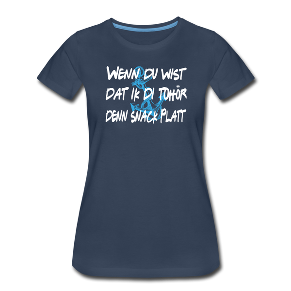 Damen Premium T-Shirt SCHNACK PLATT - Navy