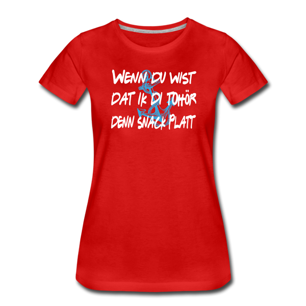 Damen Premium T-Shirt SCHNACK PLATT - Rot