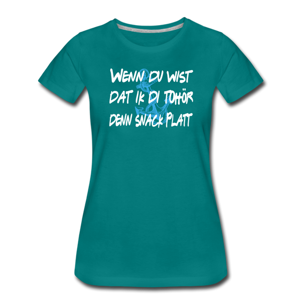 Damen Premium T-Shirt SCHNACK PLATT - Divablau